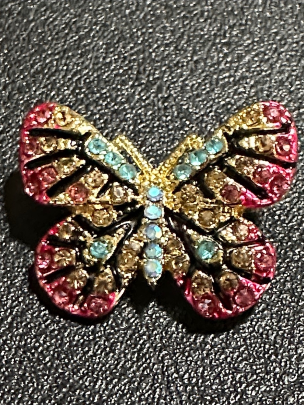 Roman 2017 Bereavement 18k Gold Plate & Crystal Accent Butterfly Brooch